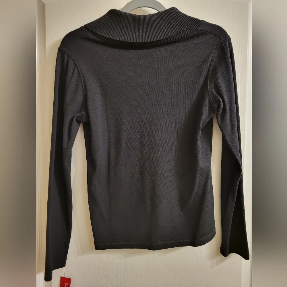NWT Rafaella black shawl collar sweater, size small - Picture 3 of 3
